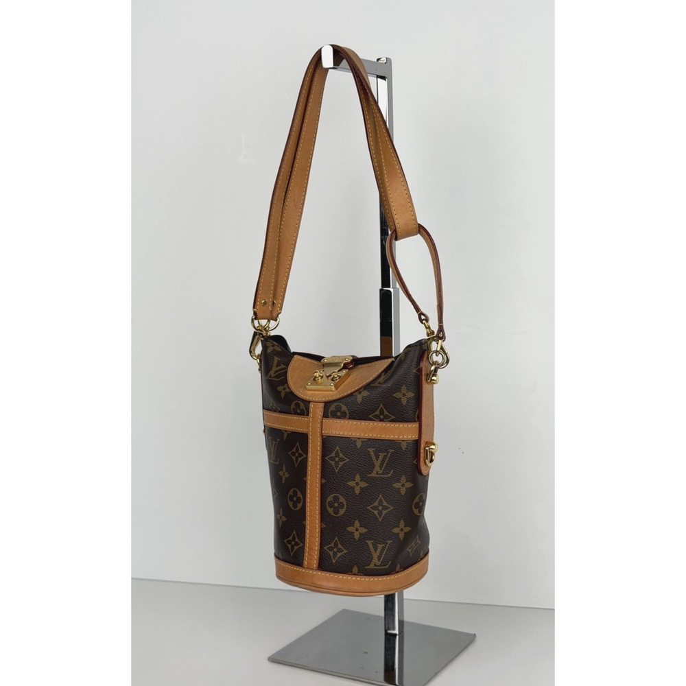 Louis Vuitton Monogram Duffle Bag in Brown Monogram Coated Canvas 2019 S19